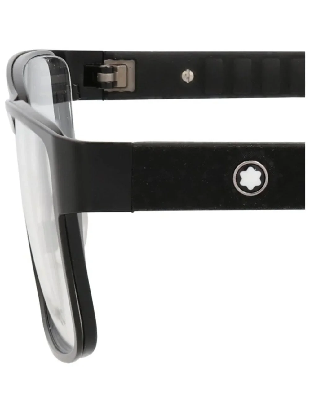 New Montblanc Women's Eyeglasses Square Rectangle Metal Frame Mens Black Black